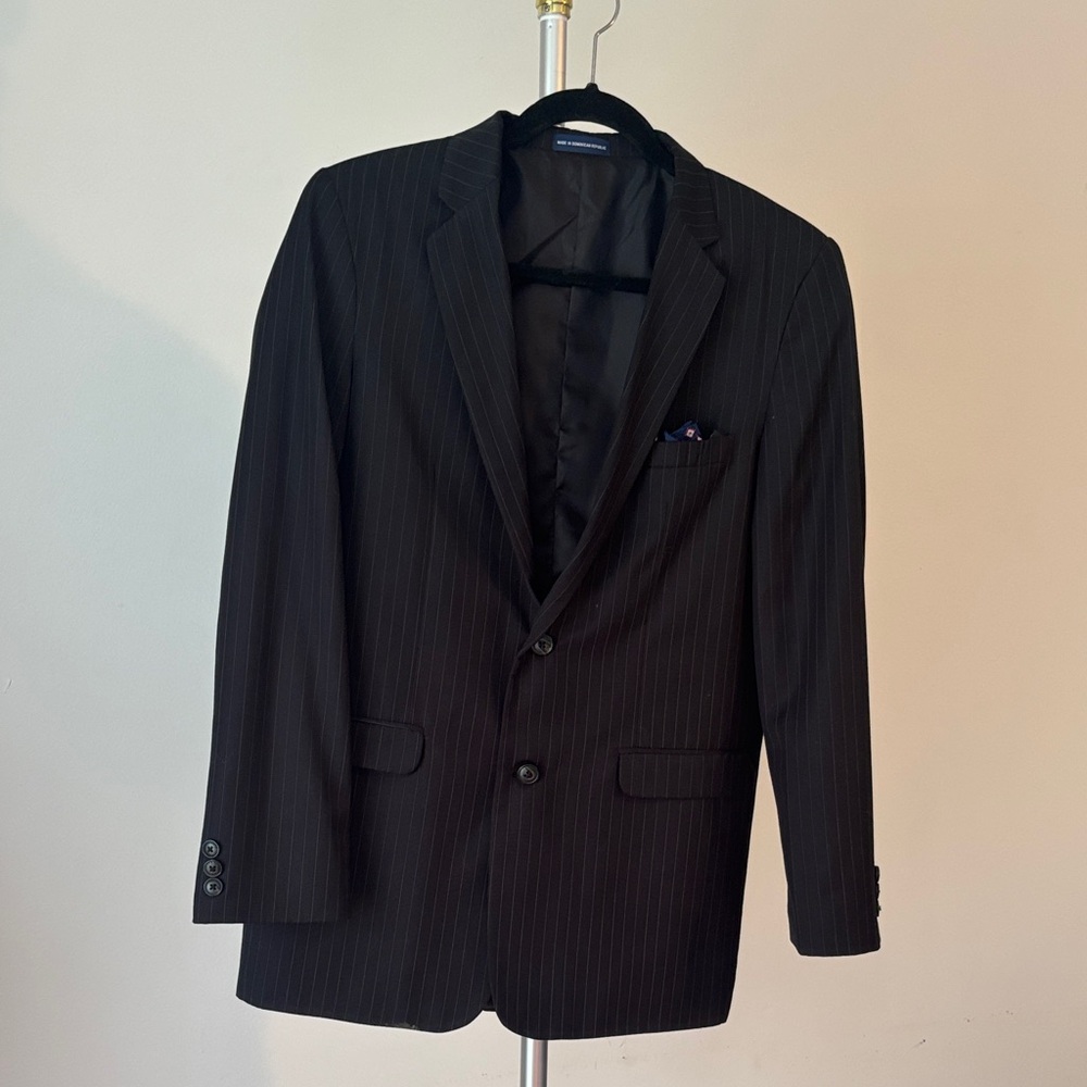 Chaps Black Pinstripe Kids Blazer